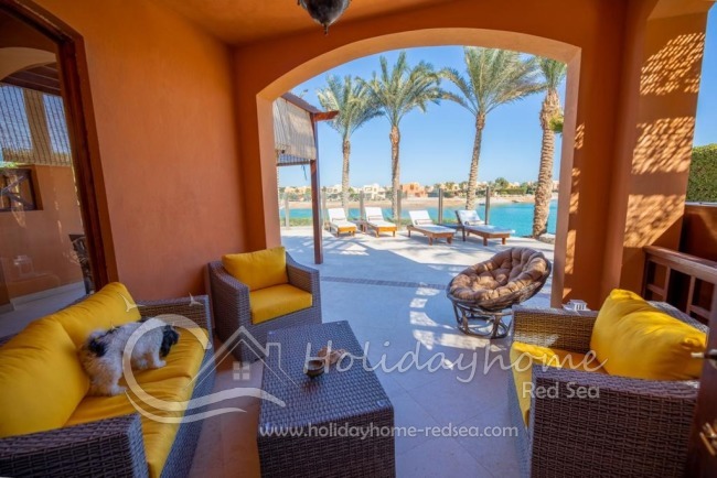 View from the terrace to the lagoon