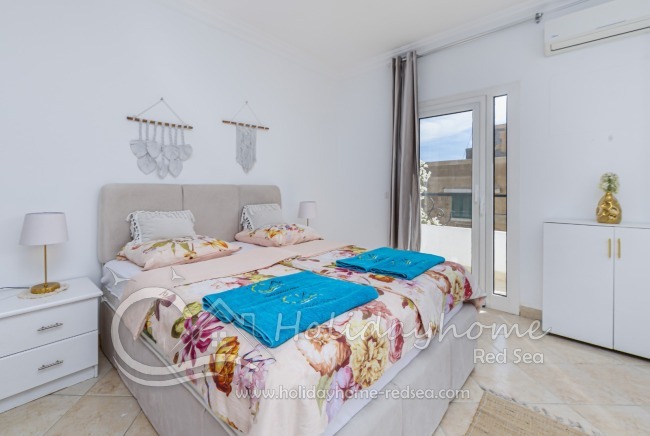 Comfortable bed for relaxed sleeping.