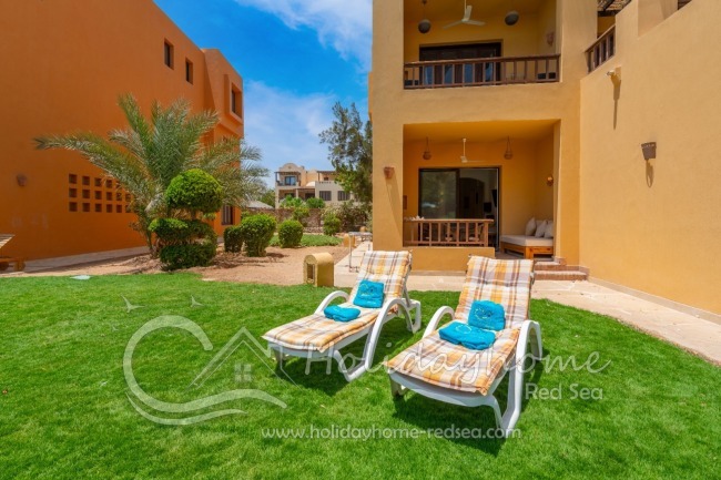 Terrace with sun loungers