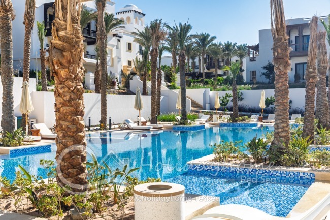 Wonderful pool with palm trees