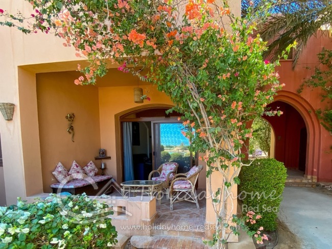 Nice terrace with small garden around 