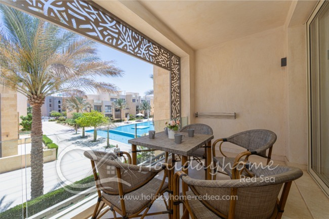 Beautiful balcony to the pool side