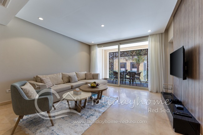 Wonderful sofa area with large smart TV