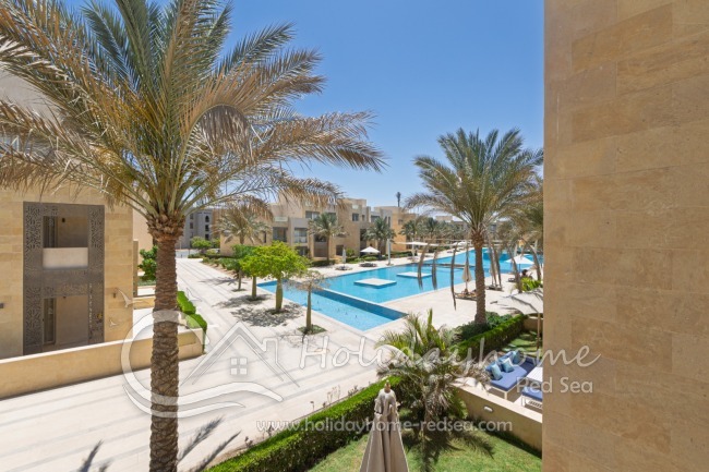 View to the pool area 